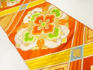 アンティーク　襷に花模様織出し袋帯（材料）